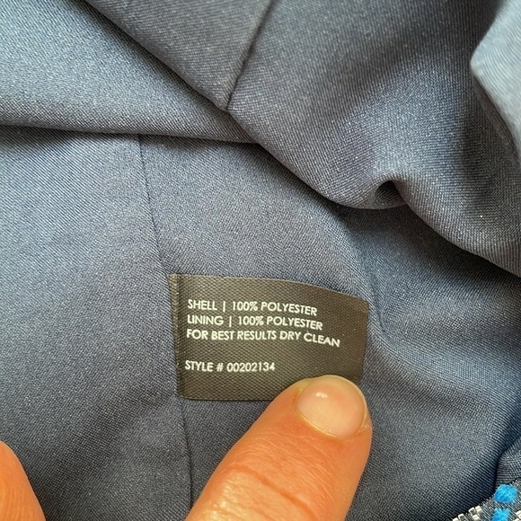 NWOT Club Monaco Blue white Dotted Jacquard Shift Dress sleeveless v neck SZ 0 - Picture 11 of 13